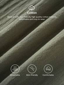 SHEIN LUNE Old Money Style Women Women's Casual Green Cotton Pants With Pockets, Comfortable Spring/Summer