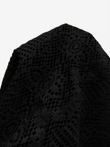 GlowEve Bộ 2 món áo thun Jacquard hở thanh lịch và áo vest, trang phục thường ngày của người dân đảo ngày lễ - màu đen - Xem 6