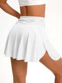 Easithlete 女式休闲褶饰高腰运动裙，夏季