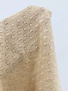 DAZY 修身女式不对称荷叶边下摆露肩T恤拼接面料夏季短款上衣女式外出上衣 - 橘色 - 查看 9