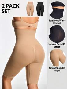 SHAPORA 2pcs High Waist Slimming Shaping Bike Shorts Set