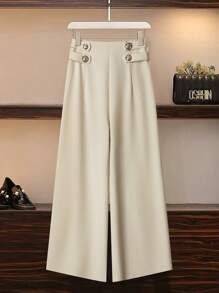 SHEIN Clasi Damen elegante Culotte mit dekorativen Knöpfen