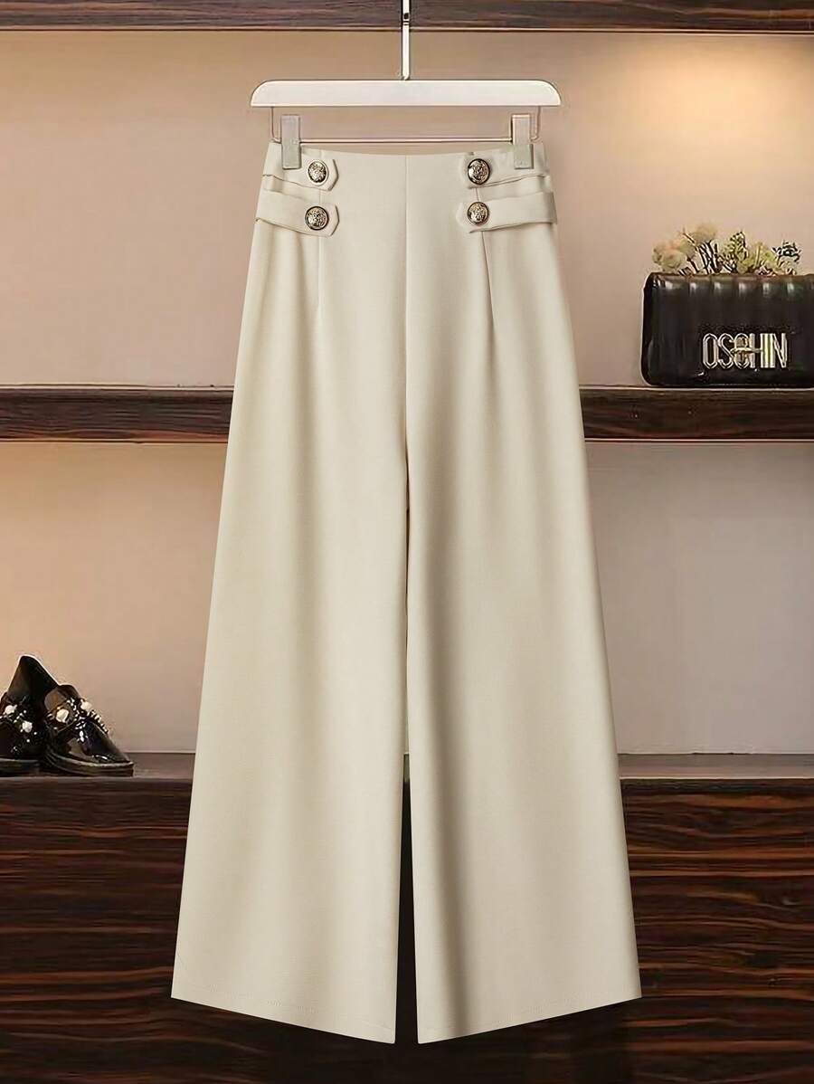 SHEIN Clasi Damen elegante Culotte mit dekorativen Knöpfen