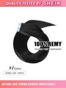 Jet Black Color #1 Human Hair Extensions Tape In Hair Extensions Real Remy Human Hair Invisible Seamless Skin Weft Human Hair Tape In Extensions - S1 - View 2