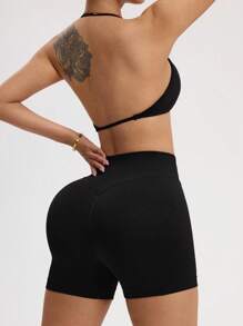 SHEIN Sport Studio 2pcs Seamless Sports Yoga Racerback Tank & Shorts Set, High Waist Tummy Control Butt Lift, Sexy Open Back, Suitable For Yoga, Fitness, Running Workout Clothes Women Women Sports Outfit Workout Top Women Women Clothing Athletic Workout Gear Women