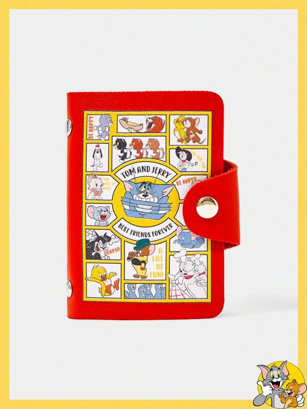 TOM & JERRY X SHEIN 1 pieza Tarjetero/Cartera de crédito de mujer con diseño gráfico de dibujos animados lindo