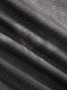 DAZY Drop Shoulder Mesh Top Without Bra Going Out Tops Sheer Long Sleeve Women Tops,Fall Women Clothes - Black - View 5