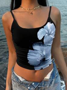 SHEIN Teens Girls Casual Minimalist Cami Bodysuit, Summer Tops