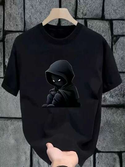 Manfinity Dauomo Dark Souls Graphic Print Short Sleeve Casual Crew Neck T-Shirt For Men, Spring/Summer