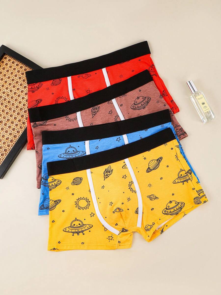 4件装青少年印花内裤 - 彩色 - 查看 1