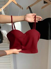 Comfortcana Set de 4 camisolas/tops con sujetador incorporado y acolchado, aptas para uso en verano