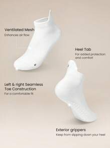 GLOWMODE 3 Pairs Socks Walk A Mile Soft Ventilated Mesh Grip Studio Workout Daily Gym