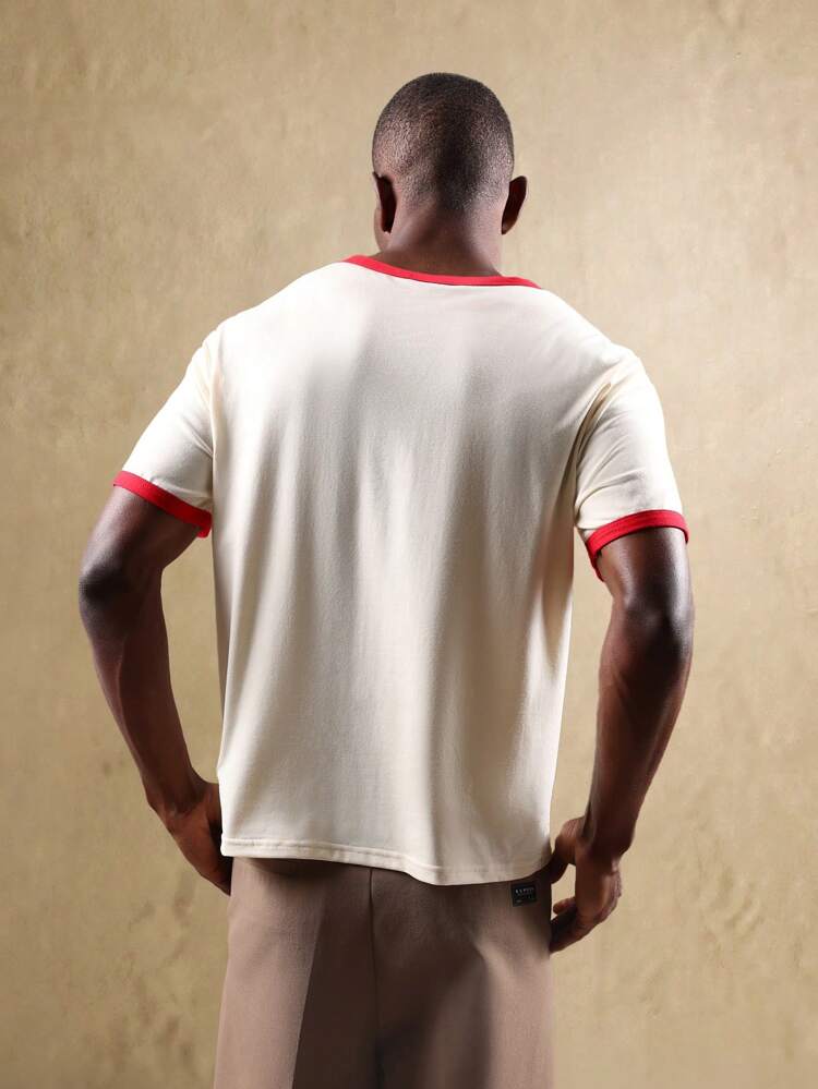 Retro Ringer T-Shirt With Brand Logo
