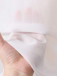 SHEIN Girls Big Tween Girl' Plain Lightweight Summer Button Up Shirt Fall Winter - White - View 7