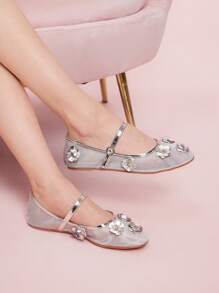 CUCCOO DOLLMOD Women's Pink Round Toe Flat Bow Polka Dot Mesh Casual Slip-On Flats, Cute Campus Style