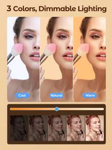 Teckwe Espejo de maquillaje multifuncional con luz, para uso doméstico de escritorio