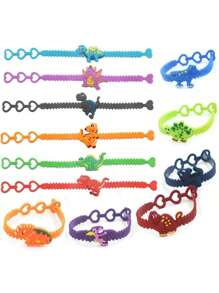 24PCS Dinosaur Silicone Bracelet, Perfect For Dinosaur Themed Parties, Birthday Party Decorations, Party Gifts - Multicolor - View 2