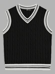 Manfinity Unisex Chaleco de punto de cable para hombre, cosas de pareja