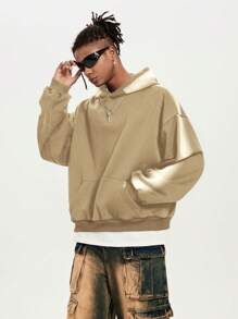 Manfinity VCAY sweat-shirt à capuche ample à manches longues pour hommes, mode minimaliste, décontracté pour tous les jours, pour l'automne et l'hiver