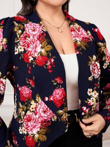 Reflora 大码女式印花西装外套，轻便休闲西装外套，适合日常穿着、通勤、职场、秋冬季优雅教师装