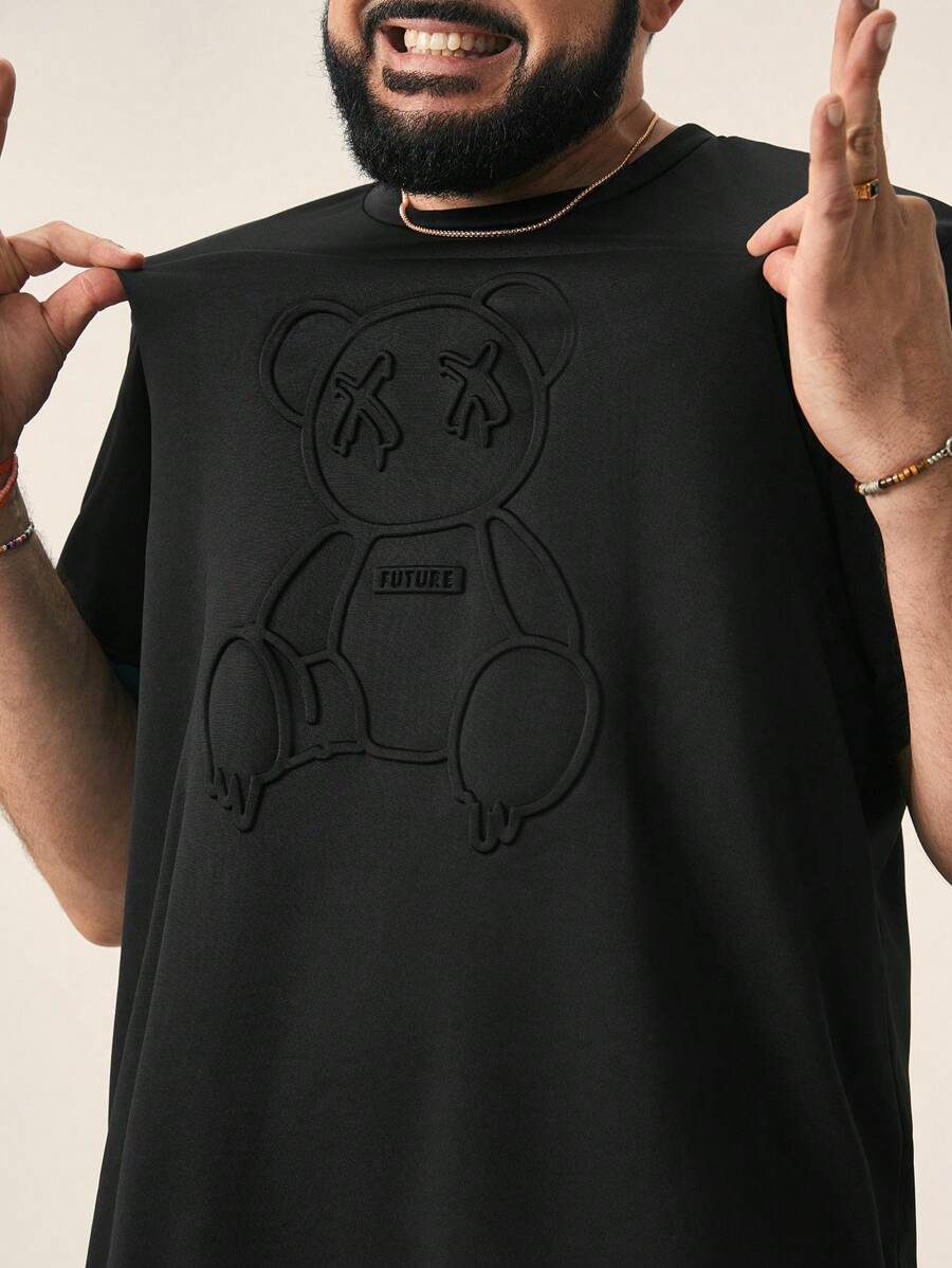 EASEVO Men Plus Bear Pattern Tee, Summer