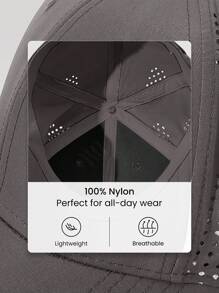 GLOWMODE 轻量透气可调节后开合侧网棒球帽日常休闲 - 深灰色 - 查看 5