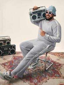 Manfinity NXTstreet 1set Men's Plus Size Hooded Sweatshirt And Sweatpants Sets
