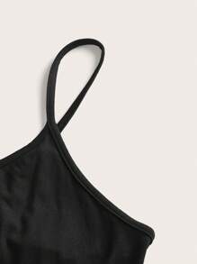 SHEIN BASICS 2件套休闲纯色针织透视宽松上衣和修身短款抹胸上衣套装