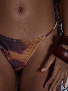 Musera Resort Bottom de bikini reversible con estampado de verano, sexy para festival, vacaciones, Ibiza, rave, estilo bohemio, cubridor de playa, vacaciones, escapada gráfica de primavera - Multicolor - Ver 6