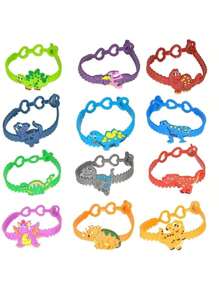 24PCS Dinosaur Silicone Bracelet, Perfect For Dinosaur Themed Parties, Birthday Party Decorations, Party Gifts - Multicolor - View 5