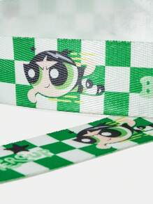 THE POWERPUFF GIRLS X SHEIN 1 件女士格纹针织腰带，款式可爱，适合日常佩戴 - 綠色 - 查看 4