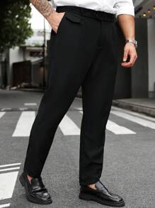 Manfinity Mode 大码男士纯色口袋休闲锥形裤