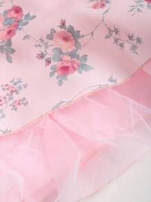 Glamine Charm 女士花卉印花蕾丝边吊带背心长裙，浪漫优雅，适合度假、约会、郊游、百搭、夏季 - 粉色 - 查看 8