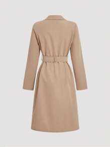 SHEIN MOD Khaki Retro Long-Sleeved Waist Women's Trench Coat,Winter Women Clothes,Winter Women Coat,New Year Eve,Women Jackets, Women Outfit,Long Women Jackets,Winter Women Jacket,Elegant Jackets,Business Women Clothes