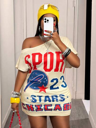 Slaydiva 2025 Spring Summer New Casual Street Cute Summer Top, Red White Blue Y2K Women Club Sexy Country Concert Streetwear Plus Size Summer Beach Graphic Tee, 4th Of July Asymmetrical Neck Fitted Niche Slogan Print Knit T-Shirt