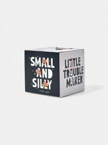 TOM & JERRY X SHEIN Black Star Cartoon Slogan & Star Pattern Sticky Notes Box - Black - View 5