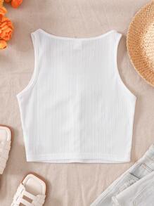 SHEIN Top de tirantes informal con decoración de lazo para niñas preadolescentes