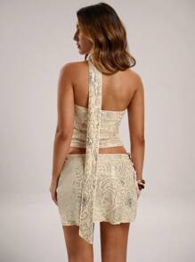 SHEIN BAE Canotta da donna decorata con paillettes a fiori, stilosa per l'estate