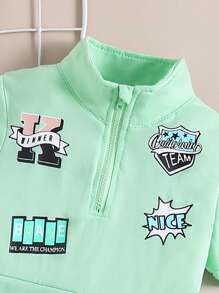 SHEIN Young GirlPrinted A-Line Dress, Fashion Spring/Summer - Green - View 5