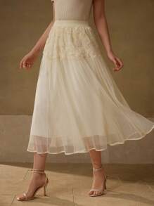 MOTF PREMIUM Falda fluida con aplicaciones - Albaricoque - Ver 5