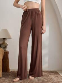 Ocili 休闲女式纯色口袋简约褶裥休闲居家裤舒适百搭，适合假日、秋季和冬季穿着。 - 卡其色 - 查看 4