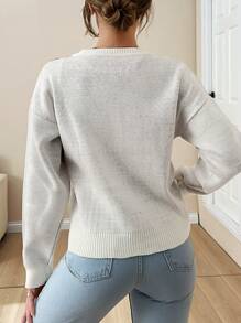 EURMUSE Women Geometric Printed Jaquard Cardigan With Button,Long Cardigans Woman,Petite Cardigans,Cardigans - Multicolor - View 7