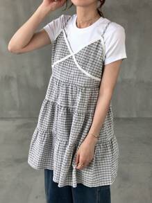 FRIFUL 女式可调节肩带交叉后背宽松 A 字形休闲百搭背心，适合度假和沙滩穿着 - 彩色 - 查看 4