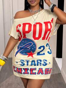 Slaydiva 2025 Spring Summer New Casual Street Cute Summer Top, Red White Blue Y2K Women Club Sexy Country Concert Streetwear Plus Size Summer Beach Graphic Tee, 4th Of July Asymmetrical Neck Fitted Niche Slogan Print Knit T-Shirt