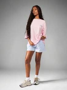 MISSGUIDED Áo thun họa tiết mùa hè cỡ lớn California Lemonade Fresh Fruit Casual Streetwear College Campus Weekend Style Comfort Fashion - Hồng - Xem 3