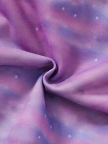 Young Girl Casual Dreamlike Purple Gradient Tie-Dye Unicorn Print Hooded Long Sleeve Sweatshirt, Suitable For Spring And Autumn Fall Winter - Purple - View 4