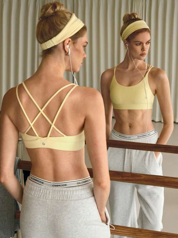 GLOWMODE FeatherFit™ Sutien sport cu bretele la spate Tank top roșu Yoga cu impact redus zilnic