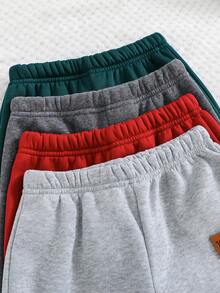 SHEIN Bộ 4 món quần dày mềm mại thoải mái cho bé trai đi học, thời trang đơn giản, thiết thực, phù hợp với mọi phong cách, trang trí Zhangzai, thích hợp cho gia đình, tiệc sinh nhật, phù hợp cho cuộc sống hàng ngày, phù hợp cho trường học, phù hợp cho du lịch, phù hợp cho thể thao, phù hợp cho mùa thu đông - Nhiều màu - Xem 3