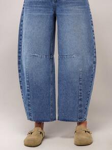 SHEIN Forever 21 Women's Solid Color Pocket Casual Loose Denim Jeans Women Jeans Baggy Wide Leg Jeans Woman Loose Jeans