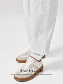 GLOWMODE 日常羊毛舒适宽松可调节抽绳腰部基本款慢跑裤带侧袋日常休闲